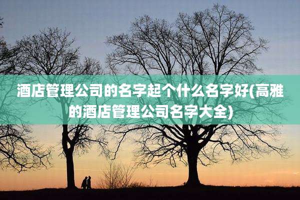 酒店管理公司的名字起个什么名字好(高雅的酒店管理公司名字大全)