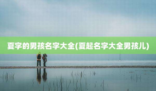 夏字的男孩名字大全(夏起名字大全男孩儿)