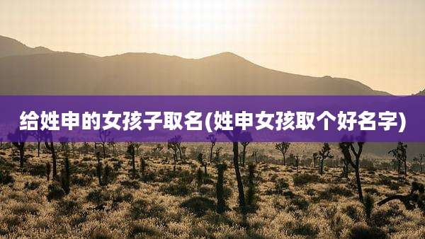给姓申的女孩子取名(姓申女孩取个好名字)
