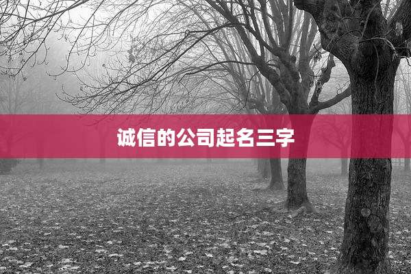 诚信的公司起名三字