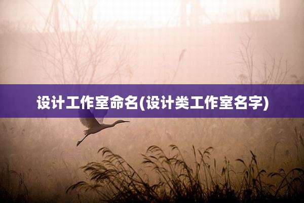 设计工作室命名(设计类工作室名字)