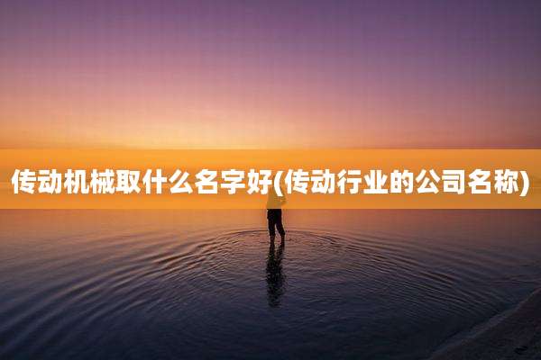 传动机械取什么名字好(传动行业的公司名称)