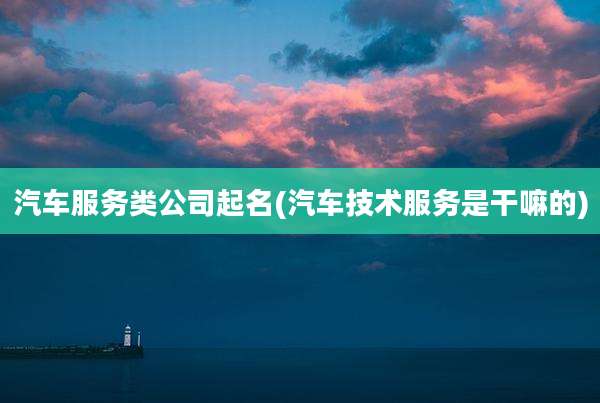 汽车服务类公司起名(汽车技术服务是干嘛的)