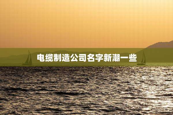 电缆制造公司名字新潮一些