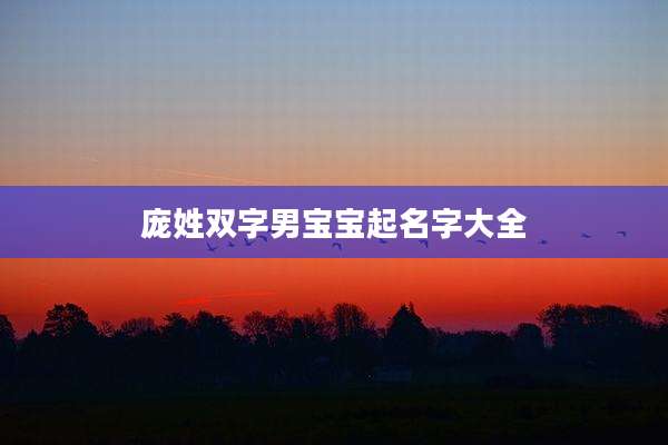 庞姓双字男宝宝起名字大全