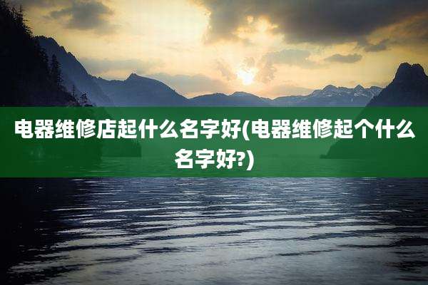 电器维修店起什么名字好(电器维修起个什么名字好?)