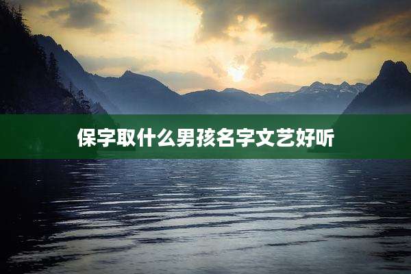 保字取什么男孩名字文艺好听