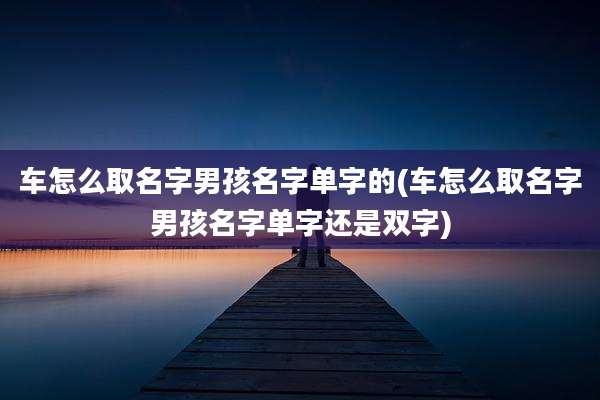 车怎么取名字男孩名字单字的(车怎么取名字男孩名字单字还是双字)