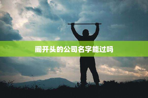 阁开头的公司名字能过吗