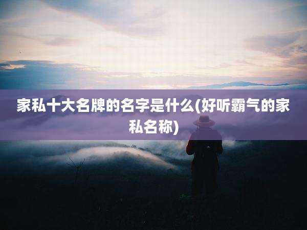 家私十大名牌的名字是什么(好听霸气的家私名称)