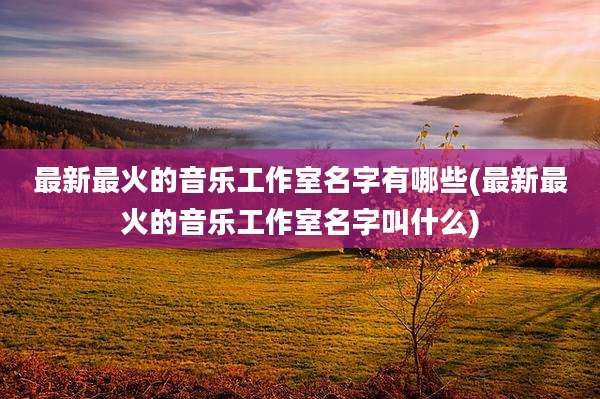 最新最火的音乐工作室名字有哪些(最新最火的音乐工作室名字叫什么)