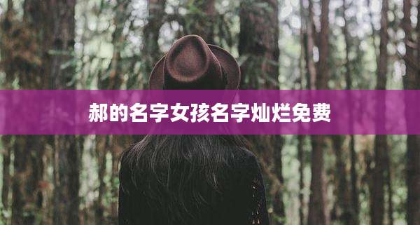 郝的名字女孩名字灿烂免费