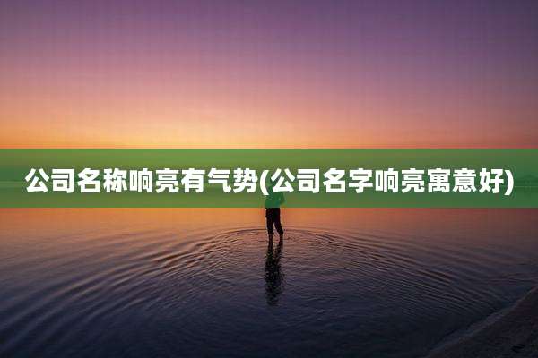 公司名称响亮有气势(公司名字响亮寓意好)