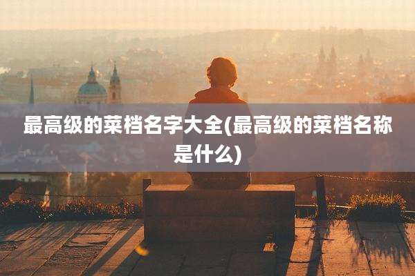 最高级的菜档名字大全(最高级的菜档名称是什么)