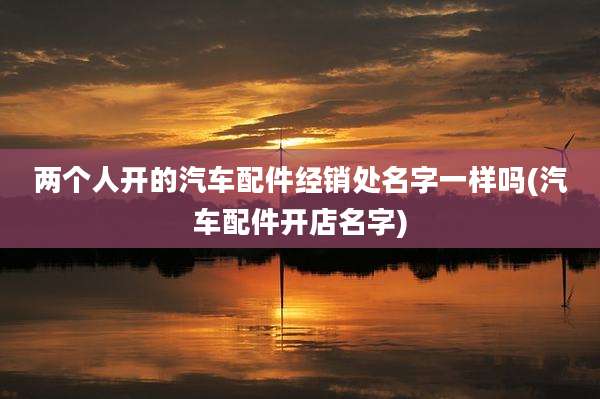 两个人开的汽车配件经销处名字一样吗(汽车配件开店名字)