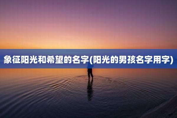 象征阳光和希望的名字(阳光的男孩名字用字)