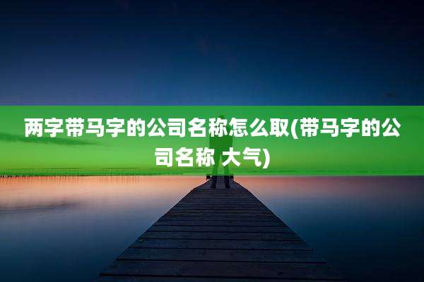 两字带马字的公司名称怎么取(带马字的公司名称 大气)