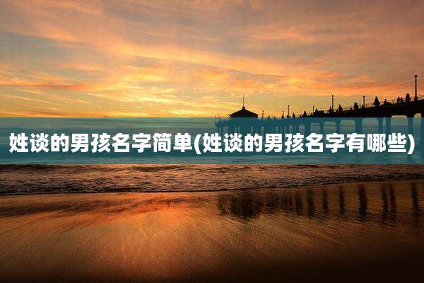 姓谈的男孩名字简单(姓谈的男孩名字有哪些)