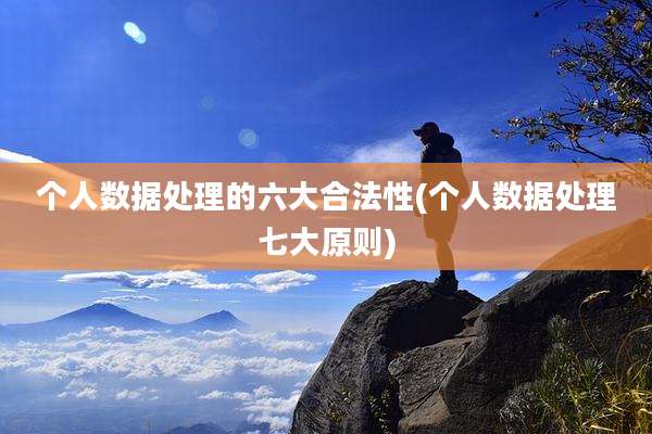 个人数据处理的六大合法性(个人数据处理七大原则)