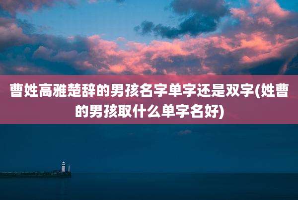 曹姓高雅楚辞的男孩名字单字还是双字(姓曹的男孩取什么单字名好)