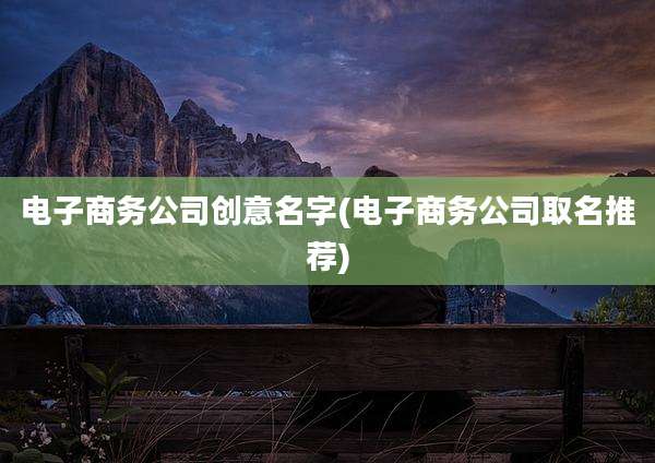 电子商务公司创意名字(电子商务公司取名推荐)