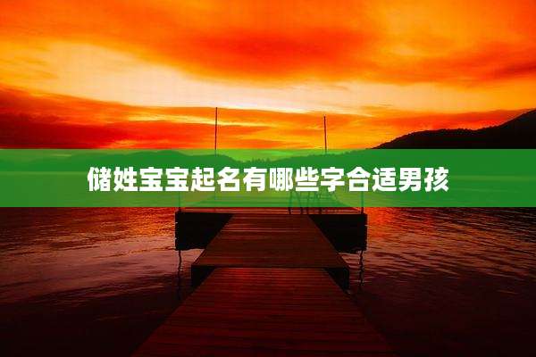 储姓宝宝起名有哪些字合适男孩