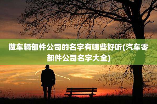 做车辆部件公司的名字有哪些好听(汽车零部件公司名字大全)
