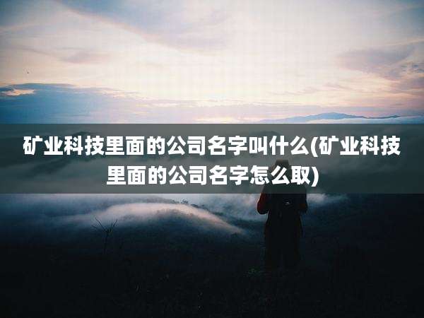 矿业科技里面的公司名字叫什么(矿业科技里面的公司名字怎么取)