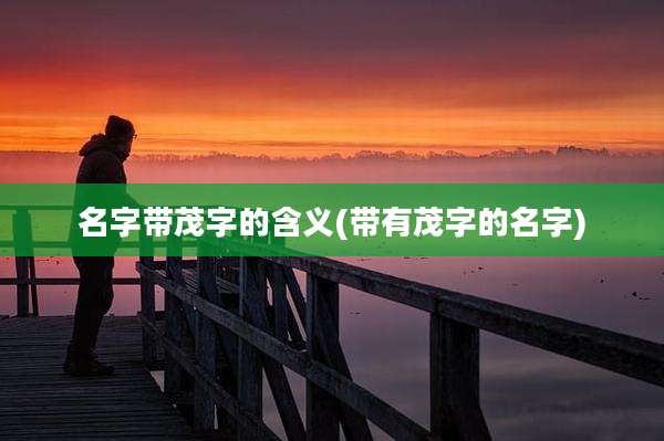 名字带茂字的含义(带有茂字的名字)