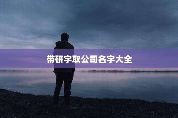 带研字取公司名字大全
