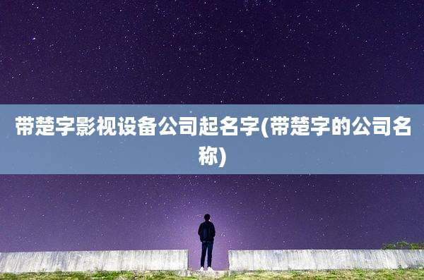 带楚字影视设备公司起名字(带楚字的公司名称)