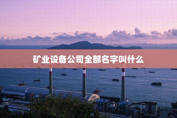 矿业设备公司全部名字叫什么