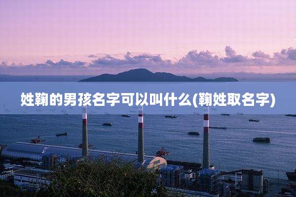 姓鞠的男孩名字可以叫什么(鞠姓取名字)