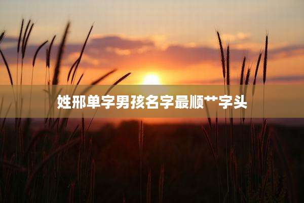 姓邢单字男孩名字最顺艹字头