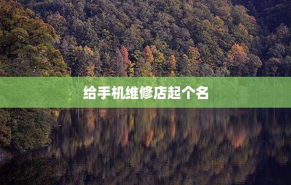 给手机维修店起个名