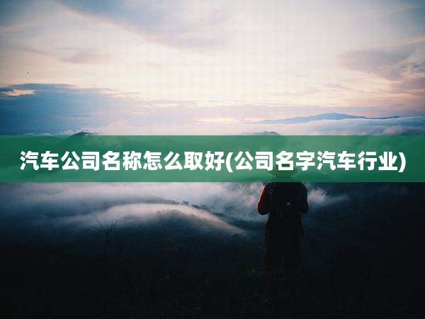 汽车公司名称怎么取好(公司名字汽车行业)
