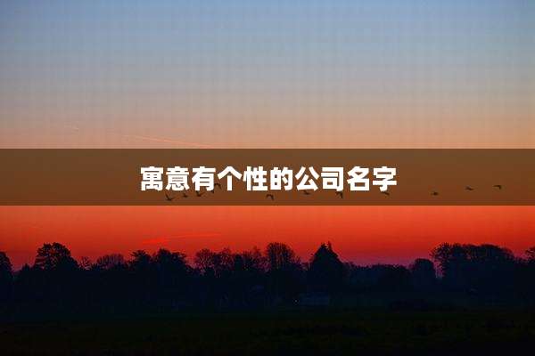 寓意有个性的公司名字