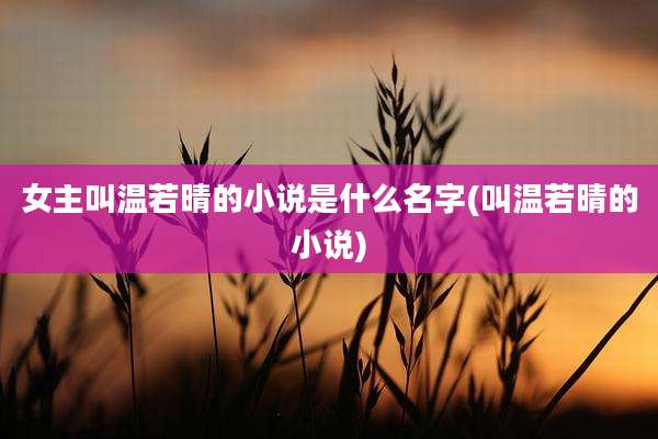 女主叫温若晴的小说是什么名字(叫温若晴的小说)