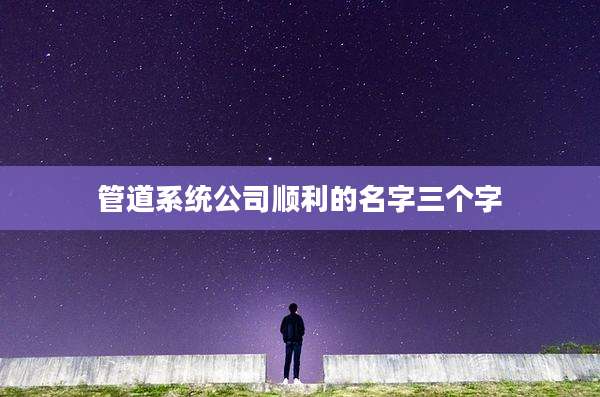 管道系统公司顺利的名字三个字