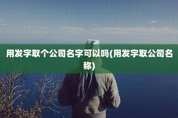 用发字取个公司名字可以吗(用发字取公司名称)