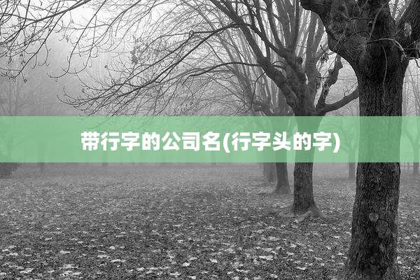 带行字的公司名(行字头的字)