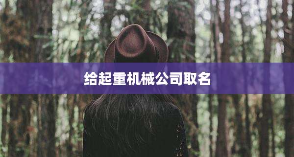 给起重机械公司取名