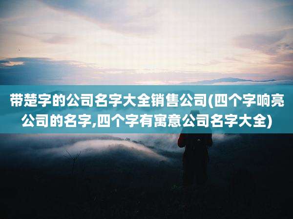 带楚字的公司名字大全销售公司(四个字响亮公司的名字,四个字有寓意公司名字大全)