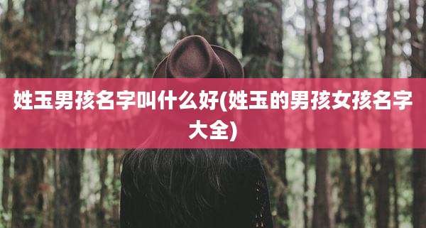 姓玉男孩名字叫什么好(姓玉的男孩女孩名字大全)
