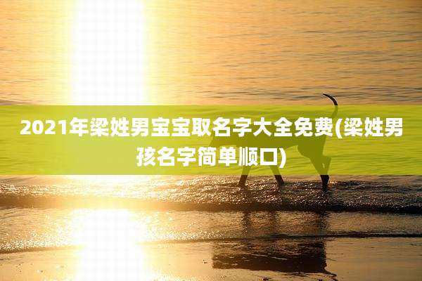 2021年梁姓男宝宝取名字大全免费(梁姓男孩名字简单顺口)