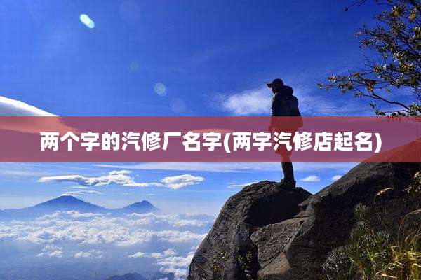 两个字的汽修厂名字(两字汽修店起名)