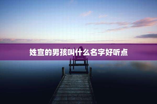 姓宣的男孩叫什么名字好听点