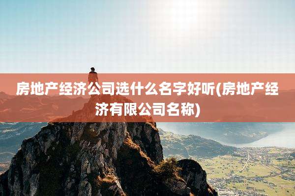 房地产经济公司选什么名字好听(房地产经济有限公司名称)
