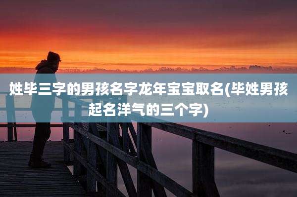 姓毕三字的男孩名字龙年宝宝取名(毕姓男孩起名洋气的三个字)