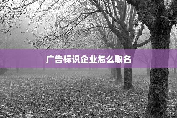 广告标识企业怎么取名